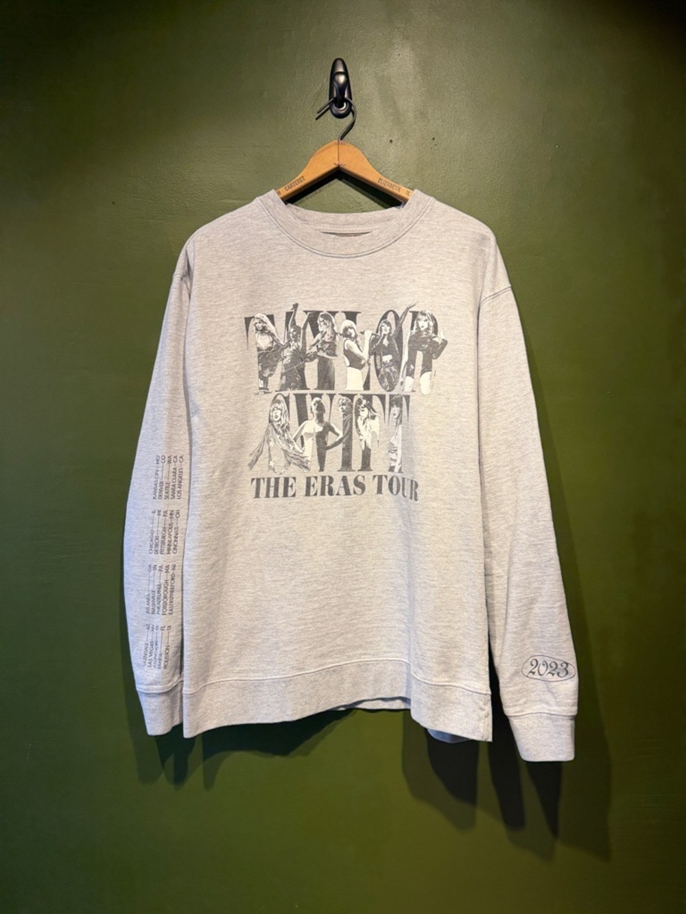 Taylor Swift Heather Gray "The Eras Tour" Crewneck Sweatshirt